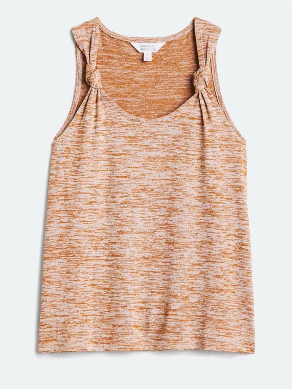 Market and Spruce Josie Knot Detail Knit tank, cognac size L, like new.